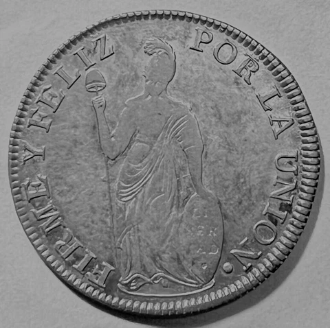 1836B Peru Silver 4 Reales Cuzco Mint Nice Toning Cover