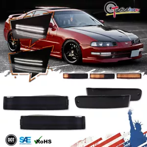 For Honda Prelude 92-96 Dynamic Amber & White LED Signal Side Marker Lamps Smoke - Foto 1 di 12