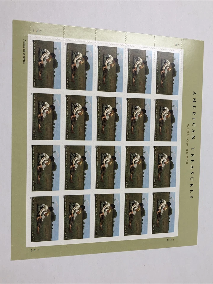 US 4473 Winslow Homer, American Treasurers, 44c Complete Sheet/20, Mint NH - Image 1 of 1