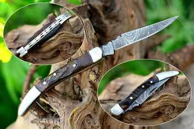 Техасская зубочистка ручной работы из дамасской стали складной карманный нож «Ram рожок ручки» - Изображение 1 из 4