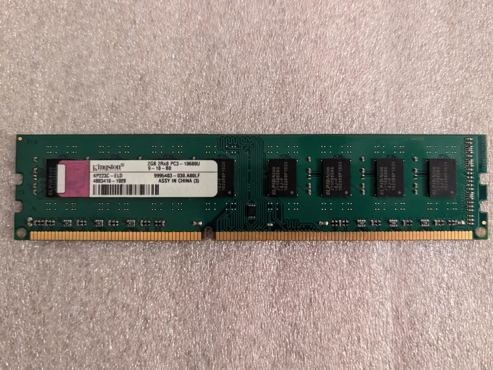Kingston 2 GB RAM DIMM 1333 MHz PC3-10600 DDR3 Memory KP223C-ELD - Image 1 of 1