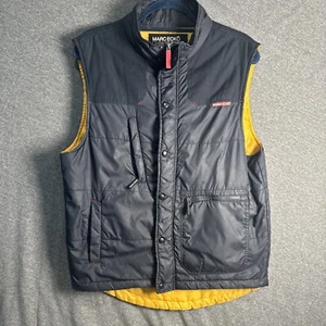 Marc Ecko Men's Small Black Yellow Jacket Vest Casual Wear Multiple Pockets - Picture 1 of 17