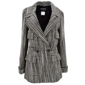 Chanel Double Breasted Jacket Brown Tweed 01A #38 79886 - Picture 1 of 10