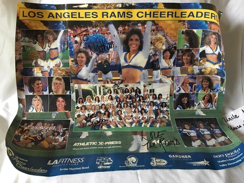 Vintage Autographed 80’s Los Angeles Rams Cheerleaders 19.5”x23” Poster Cover