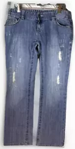 Rock & Roll Cowgirl Jeans Womens 32x34 Low Rise Bootcut Stud Flap Pockets - Picture 1 of 19