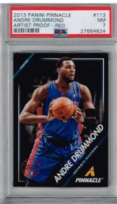 Panini Pinnacle Andre Drummond 2013 prueba de artista rojo PSA 7 Foto 1 de 2