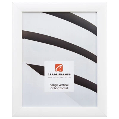 Craig Frames Contemporary, 22x28 1 Inch Wide Modern White Picture Frame - Image 1 of 4