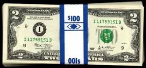 2003 $2 *$100 PACK* 50 CONSECUTIVE MINNEAPOLIS GEM UNC Federal Reserve Notes! - Picture 1 of 2