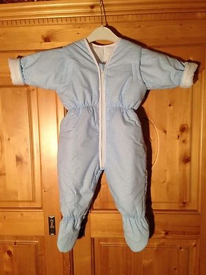 GRAPI Winter Schlafsack Beinen Overall mit abnehmbaren Armen 74/80 NEU Vichy blau