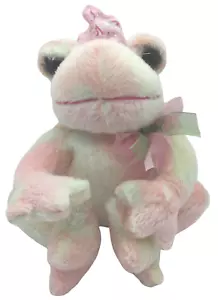 Dan Dee Prinzessin Frosch mit Krone und Satinschleife Plüsch 9 Zoll EUC - Bild 1 von 5