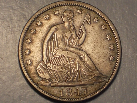 1847 Seated Liberty Half Dollar (XF & Attractive) Cover