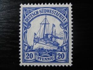 AFRIQUE DU SUD-OUEST COLONIE ALLEMANDE Mi. #27 timbre de yacht Kaiser MNH comme neuf !