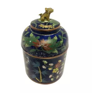 Antique 19th Century Chinese Cloisonne Dragon Lidded Box Estate Find - Picture 1 of 10
