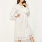 Women Retro Victorian Nightdress Lolita Nightgown Sleepwears Ruffle Flare Sleeve
