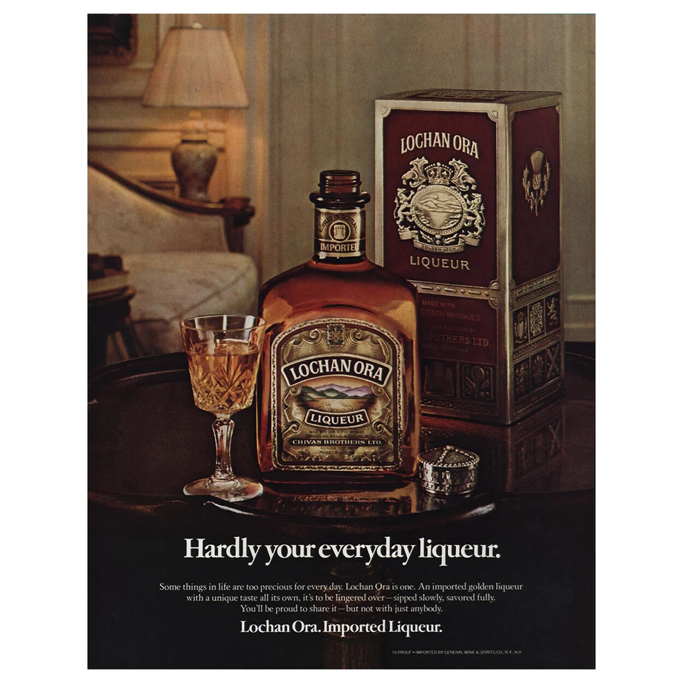 Pubblicità stampa vintage 1984 Lochan Ora: difficilmente il tuo liquore quotidiano - Immagine 1 di 1