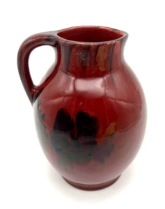 Vintage St Lukas Maarssen Red Flambé Glaze Pitcher B2N Made in Holland 5.5" Tall - Picture 1 of 9
