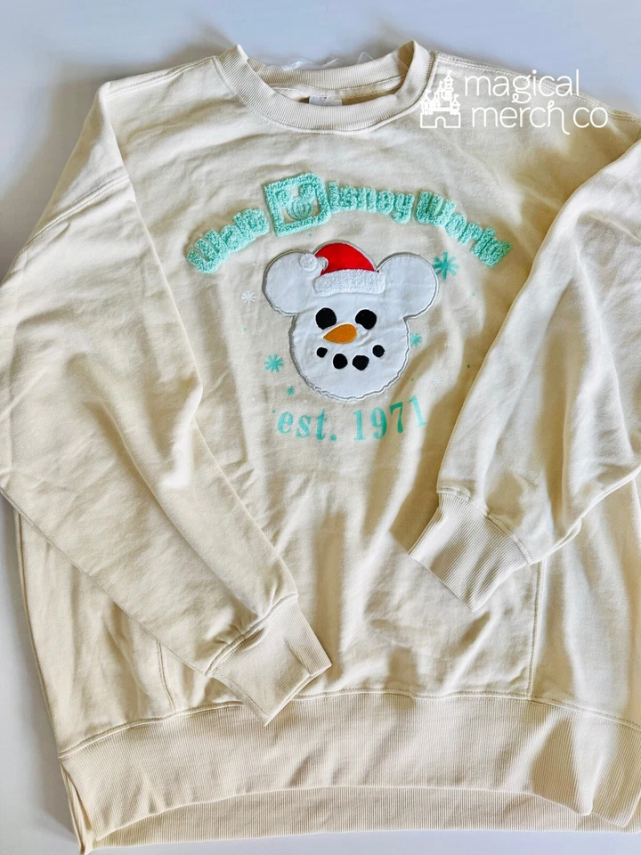 2024 Disney World Mickey Sombrero Muñeco de Nieve Bordado Navidad Sudadera Adulto XL Foto 1 de 1