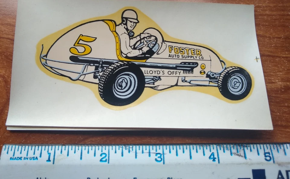 ¡ÚLTIMO! Calcomanía de agua Midget Racer original de colección RARA de los años 40 Foto 1 de 1