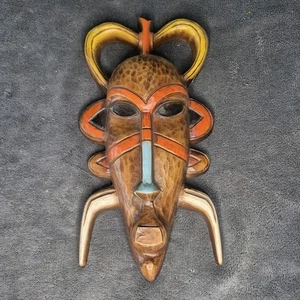 Máscara africana decoración de pared sexton hecha en Estados Unidos - Imagen 1 de 5