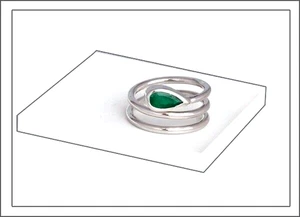 Los vestidos hacen a la gente - a juego perfecto anillo de serpientes esmeralda - oro blanco - Imagen 1 de 10