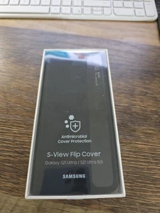 Samsung S View Flip Cover for Galaxy S21 Ultra 5G - Black - Photo 1 sur 4