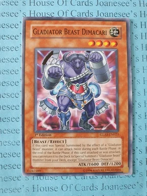 GLAS-EN023 Gladiator Beast Dimacari Yu-Gi-Oh Card 1st Edition - Image 1 of 4