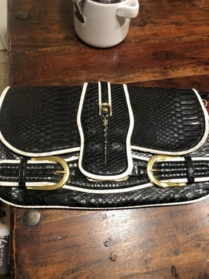 Nila Anthony - Bolso de mano/cartera blanco y negro - Bolso de hombro - Cierre de solapa Foto 1 de 4