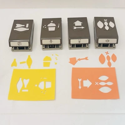 STAMPIN UP! Punches Lot Of 4 Cupcake Arrow Flower Leaf - Image 1 of 4
