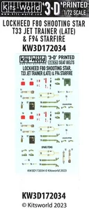 Kits World Decals 1/72 3D SEAT BELTS for LOCKHEED F-80 & T-33 & F-94 STARFIRE - Picture 1 of 2