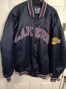 Chaqueta De Colección Años 90 NBA LA Los Angeles Lakers Starter Satén Talla XXL Hecha en Corea - Imagen 1 de 11