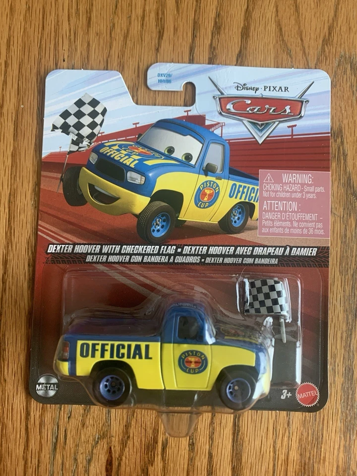 Disney Pixar Cars DEXTER HOOVER CON BANDERA A CUADROS Diecast Metal Foto 1 de 1