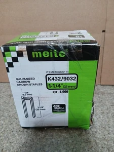 meite galvanized narrow crown staples 4000 1-1/4" (32mm) - Picture 1 of 2