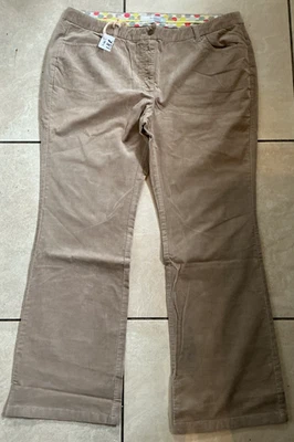 Boden Wide Cord Jeans Womens 5 Pocket Stretch Fine Corduroy 18R Uk NEW Beige - Image 1 of 4