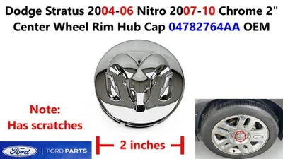 Tapacubos llanta central cromados 2" Dodge Stratus 2004-06 Nitro 07-10 04782764AA Foto 1 de 4