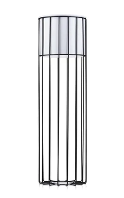 HowHomely Blumenständer Metall Übertopf schwarz weiß rund Draht Blumensäule 70cm - Bild 1 von 4