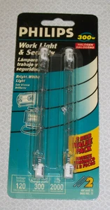 Philips 300W 120V Clear RSC Base T3 Work Light Bulb 2-Pack Bright White - Picture 1 of 2