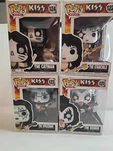 Kiss Funko Pop Lot 4 with Protectors - Picture 1 of 22
