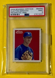 CLAYTON KERSHAW RC MINI PSA 9 2006 Bowman Heritage Prospects MINT Rookie BHP85 - Picture 1 of 2