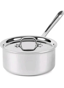 All-Clad D3 3-Ply Stainless Steel Sauce Pan with Lid 3 Quart, Induction, Oven... - Picture 1 of 4