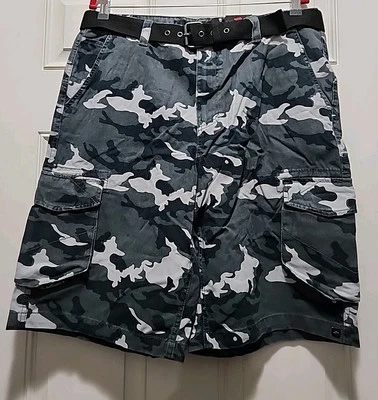 Pantalones Cortos y Cinturón de Carga Tony Hawk Negro Camuflaje Para Hombre Talla 36 Nuevo de Lote Antiguo Con Etiquetas Foto 1 de 4