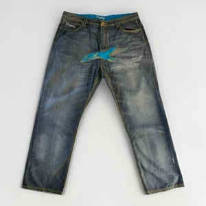 Coogi Jeans Herren 42x35 grau Waschung Sonnenschein Tasche bestickt Adler Vogel Y2K 90er - Bild 1 von 21