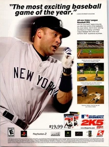 VINTAGE 2005 DEREK JETER YANKEES 2K5 MLB BASEBALL PLAYSTATION 2 PRINT AD - Bild 1 von 1