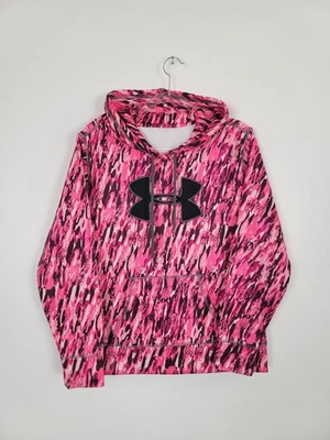 Under Armor Hoodie Womens Large Pink Black Sweatshirt  Semi Fitted Breast Cancer - Image 1 of 4