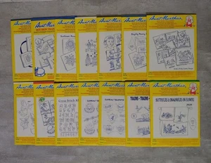 14 Vintage Unused Aunt Martha's Hot Iron Embroidery Transfers Lot Floral Dogs - Picture 1 of 9