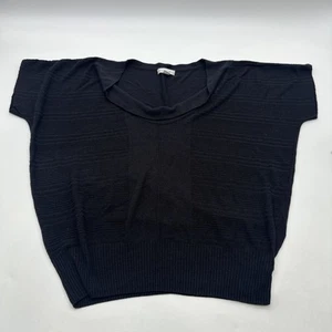 New York & Company Blouse Women Small Black Solid ..#27408 - Picture 1 of 8
