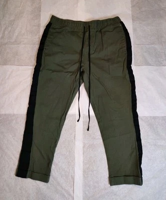 Elwood Pants Olive Stretch Twill Cuffed Track Pant Cropped Skater Los Angeles - Image 1 of 4