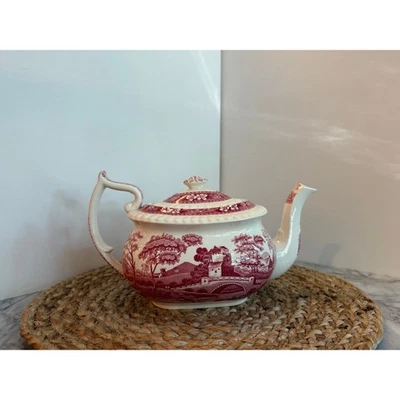 Bule grande de 6 xícaras vintage "Torre Rosa" de Copeland Spode, carimbo antigo - Imagem 1 de 4