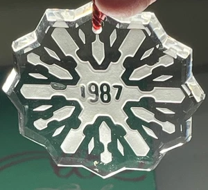 De colección Gorham Completo Cristal Plomo Árbol de Navidad Adorno 1987 Copo de Nieve Hito - Imagen 1 de 3