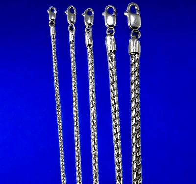 14K White Gold SOLID Round Franco Box Chain Necklace Men Women 1mm-4mm 16"-30" - Image 1 of 4