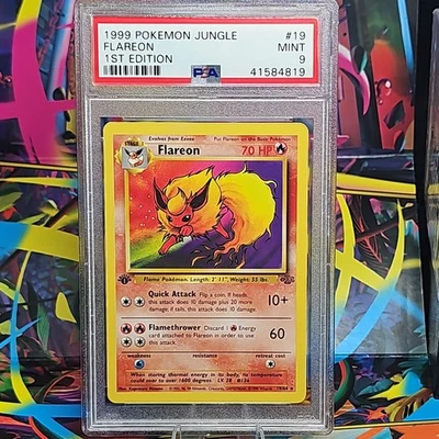 POKEMON 1999 1ST EDITION JUNGLE FLAREON #19 NON HOLO  PSA MINT 9 - Image 1 of 4